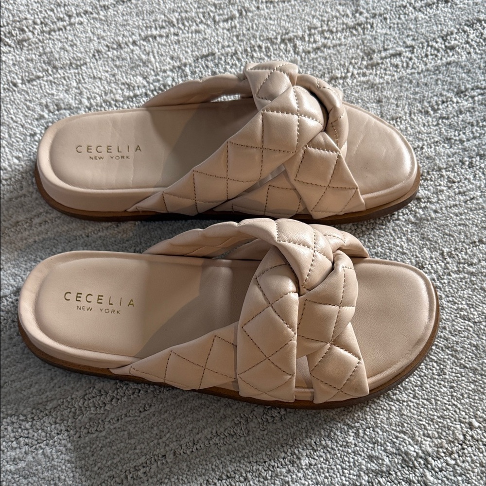 Cecelia New York Quilted Tan Sandals